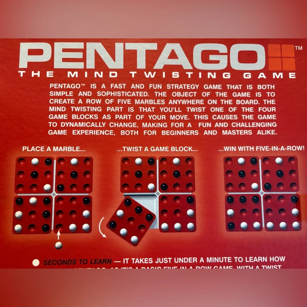 Pentago‎ Strategy Board Game Mindtwister USA Preowned Complete Ages 6+ Awards